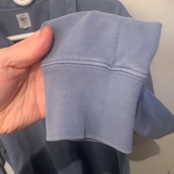 Fantastic Light Blue NY Giants Peruvian Cotton Long Sleeve Quarter Button Shirt - Picture 8 of 10